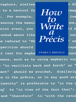cover image of How to Write a Précis
